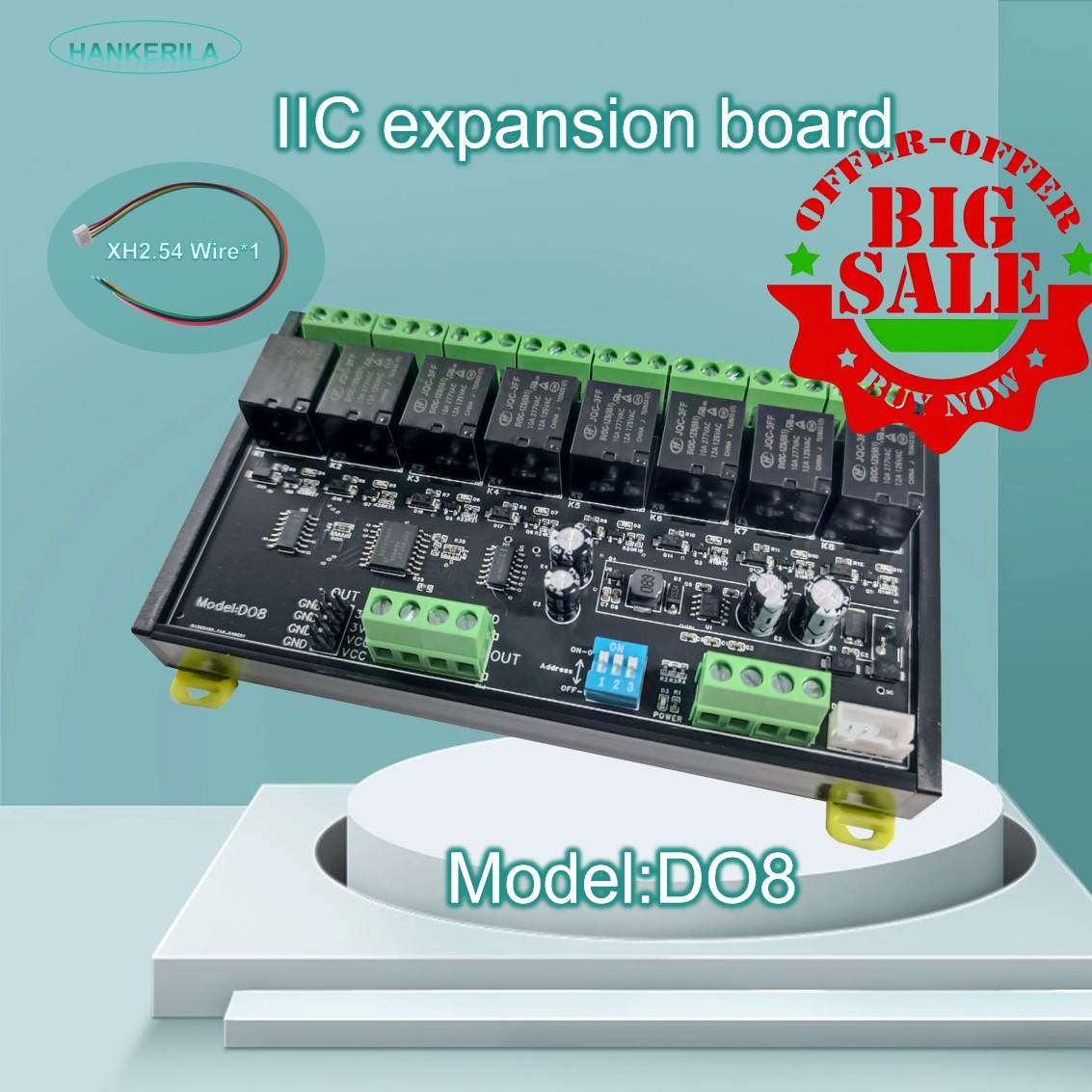 Espressif Esp32 - I2C extension Relay Board DO8 Efficient