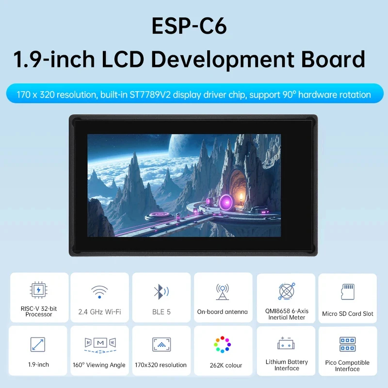ESP32-C6 1.9-Inch LCD Screen D - Esp32 C6 ulasan dan harga