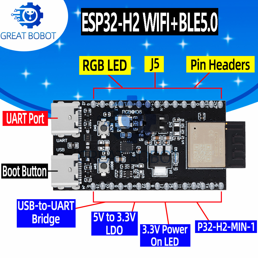1~10PCS ESP32-H2-DevKitM WiFi+ - Esp32 H2 ulasan dan harga
